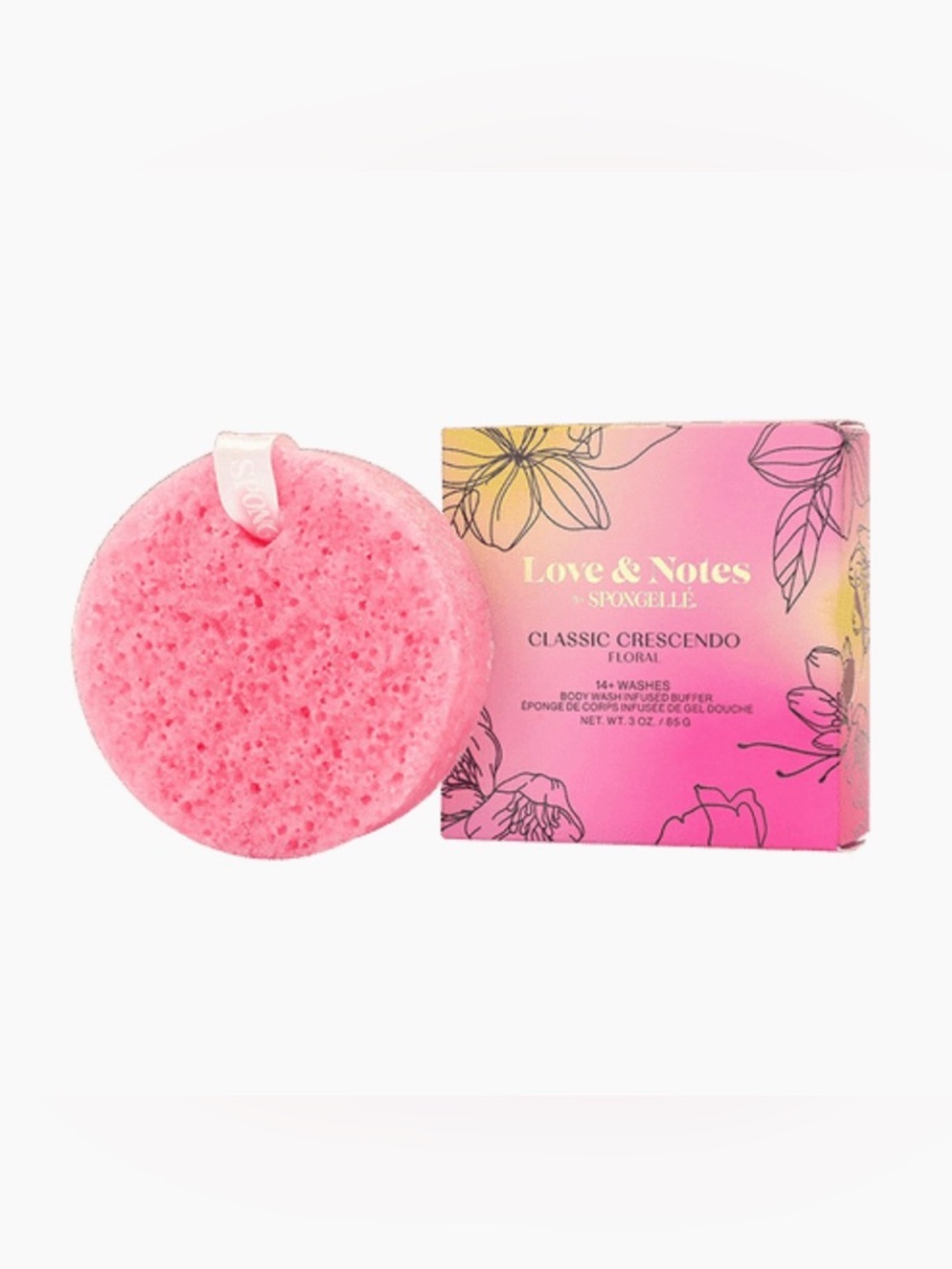 NWT Love & Notes by Spongellé Classic Crescendo Pink Body Buffer